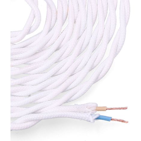 Cavo elettrico tessile edm 2 x 0,75 mm bianco 5 metri (1/2)