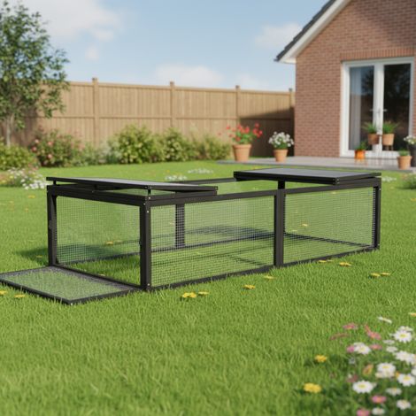 Clapier Bois FSC 180x90cm Shelty Pet Grillage Galvanise (1/5)