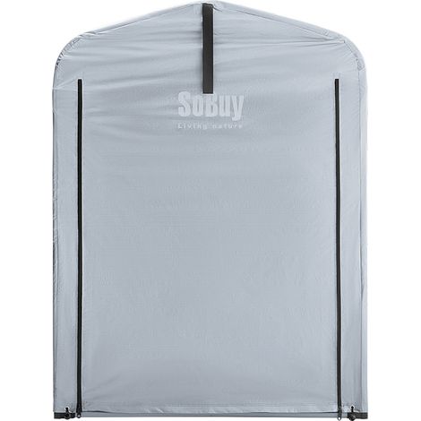 Sobuy – Abri à vélos imperméable 120x176x163 cm – Cadre en aluminium – Crochets pour outils et casques – Ventilation intégrée – KLS11K