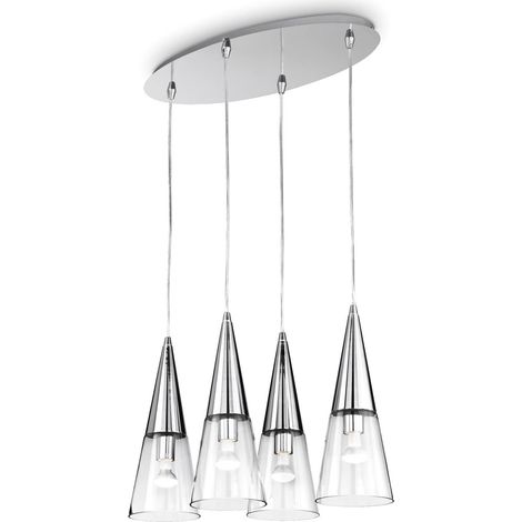 Lampada a Sospensione Laconi, Materiale Struttura in Vetro, Argento