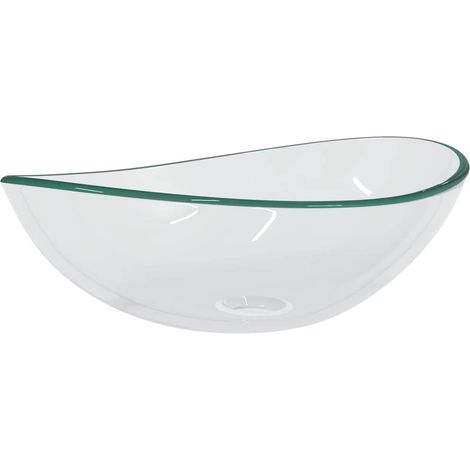 Waschbecken/Waschmuschel/Waschtisch Hartglas 54,5x35x15,5 cm Transparent (1/5)