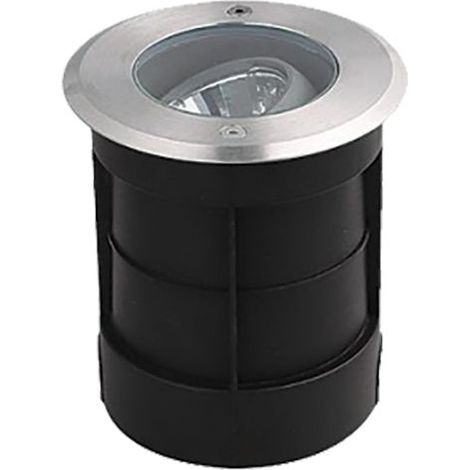 Spot Encastrable Extérieur de Sol Rond LED D130 7W Inox Zambelis - 45 deg - Blanc chaud - 3000K (1/2)