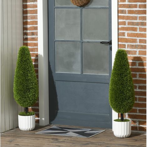 Set di 2 cipressi artificiali 90 cm in vaso con muschio decorativo, verde, interno/esterno HAVRYA (1/5)