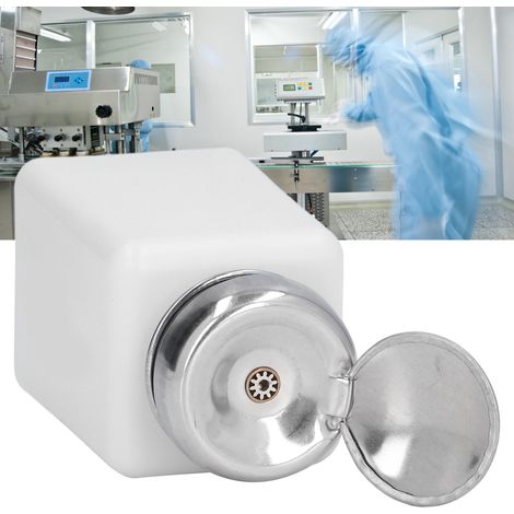 Flacon carré antistatique 200ML avec pompe pressoir et couvercle inox, sécurité ESD, blanc