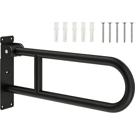 Barra de soporte de acero duradera para inodoro con base ancha, -1