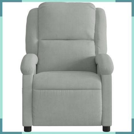 371797 Fauteuil inclinable en velours gris clair (1/5)