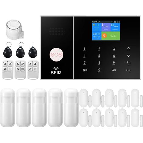 Smart-Home-Alarmsystem, WLAN- und 4G-Konnektivität, Bewegungserkennung, F-Stecker (EU-Stecker) (1/2)