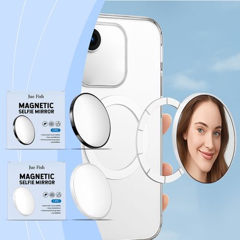 Magnetischer Selfie-Spiegel, ideal für Reisen, hochauflösende Fotos und Videos mit dem Smartphone, reflektierender Selfie-Spiegel – weiß, 1 Stück -- BIEMMEDUE (1/5)
