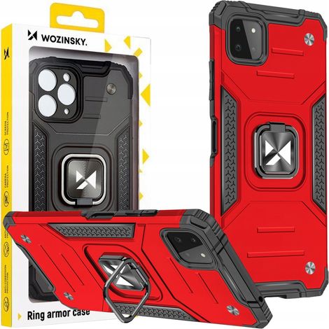 Custodia ibrida Wozinsky Ring Armor con supporto magnetico per Samsung Galaxy A22 4G, colore rosso. (1/5)