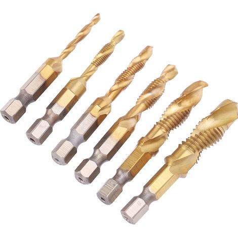 6-teiliges Gewindebohrer-Set 6542 aus HSS M10 M8 M6 M5 M4 M3, kurze Ausführung (1/5)