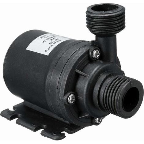 Mini pompe à eau submersible ultra silencieuse avec moteur sans balais CC 12 V, hauteur de refoulement 5 m, débit 800 l/h (1/4)