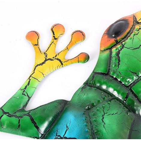 Décoration de jardin - - Gecko - Métal peint à la main - 43x27 cm - Multicolore (1/5)