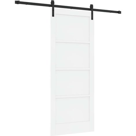 Maison Exclusive - Schiebetür Weiß und Schwarz 83 x 202 cm Massiv