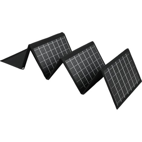 Ortviai Panneau Solaire Pliable 50 W, 6 volets, sortie USB + DC, pour randonnée, camping et plein air (1/5)