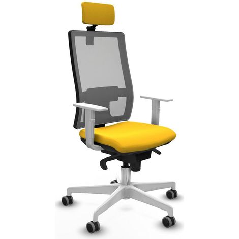 Piqueras y Crespo 4B026G2 Chaise de bureau jaune ergonomique (1/3)
