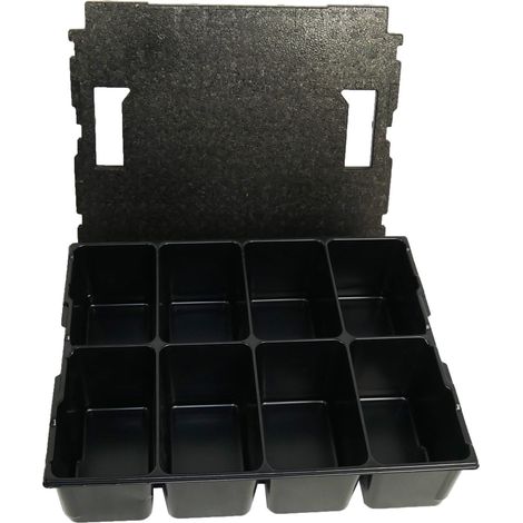 BS Systems  inserto per  piccoli pezzi  8 scomparti  con inserto  coperchio per  L-Boxx 136