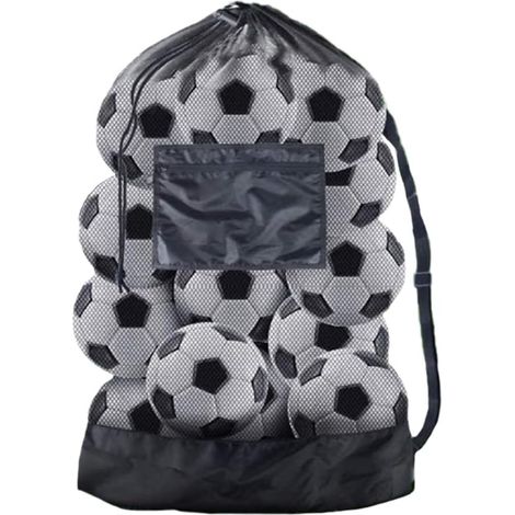 Sac à Ballon Grand Sac en Maille Filet, avec Bretelles Réglable équipement de Plongée Grand Capacité 10-15 Ballons Sac Sac Bandoulière Rangement Pour Football, Volley-Ball, Rugby (75 x100 cm) (1/5)
