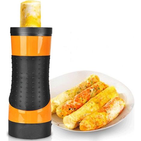 Máquina para hacer salchichas de huevo - Panecillo para el desayuno - Comidas rápidas - Cocción automática - 8,6 x 9,2 x 24 cm - Naranja (1/5)