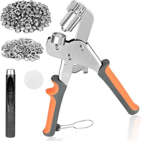 Ensemble de pinces à perforer professionnelles , comprenant 500 œillets métalliques (diamètre 10 mm) , pince à perforer magnétique , pour cuir , rideaux , tissu imperméable , PVC (1/5)