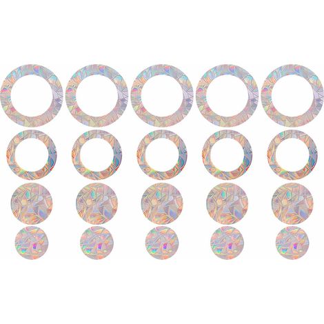 Autocollant Vitre Anti-Collision Oiseaux - Découpe Prismatique Réfléchissante - Pour Fenêtres Extérieures - Lot de 12 (1/5)