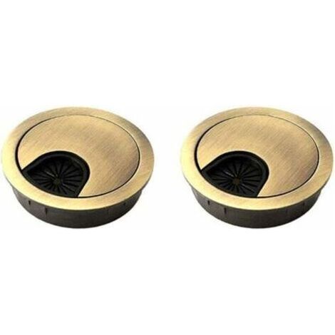 BUNTHAUS PA 2 Pièces Passe Cable Noble 60 mm Couvercle du Trou de Câble pour Bureaux, Bureaux et Plans de Travail Matériau: Alliage de Zinc (Bronze) (1/4)