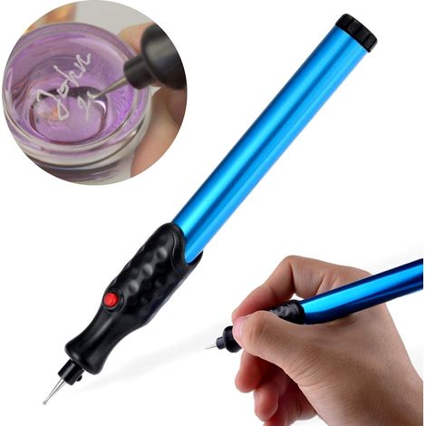 Stylo Graveur Électrique Portable - 30000 Tr/Min - Pour Bois Métal Verre Cuir Plastique - Ergonomique Sans Fil - 1 Pièce (1/5)