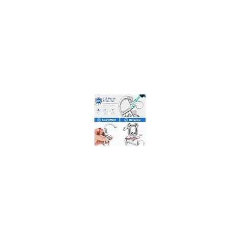 Lot de 2 Manilles à Dégagement Rapide Inox 316, Pivotantes à 360° (1/3)