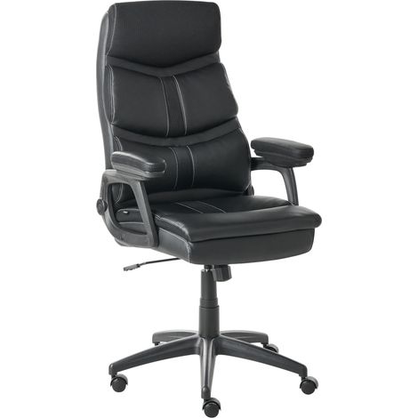 Sedia direzionale da ufficio Sedile inclinabile Imbottitura spessa in ecopelle nero Ruler (1/5)