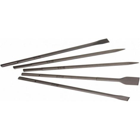 Jeu de burins SDS-max 5 pièces 2 pointus/2 plats/1 large m. Métabo