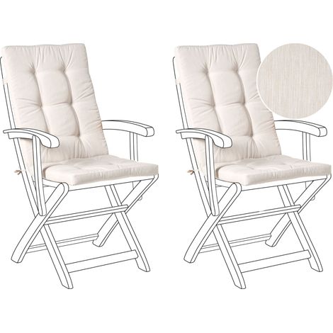 Set di 2 cuscini per sedute e schienaleda esterno con lacci beige chiaro Maui Premium