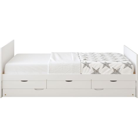 Sunny Eli Lit Gigogne Avec 3 Tiroirs De Rangement Blanc, En Bois 2 Places - Sans Matelas - 206,5 X 97 X 75 Cm Pour Matelas: 90 X 200 Cm. (1/5)