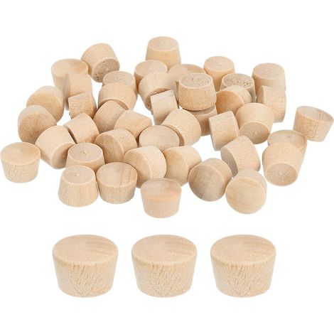 60Pcs Bouchons à Bouton en Bois, 10mm Tête Plate Bouchons de Trou de Vis en Bois Dur, Capuchons en Bois, Bouchons pour Meubles, Travail du Bois, Artisanat (11,5mm x 10mm) (1/5)