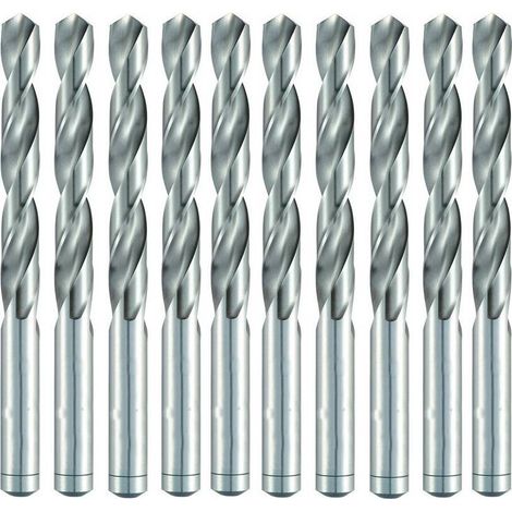 10 Forets Hélicoïdaux HSS DIN 338 RN - Aciers Carbone et Alliés 118° D. 7.14 x Lt. 109 x Lu. 69 x Q. 7.14 mm x Z2 - Diamwood