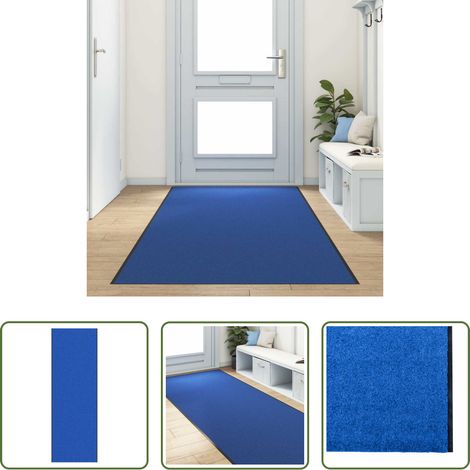 Innen- und Außenbereich - Fußmatte Blau und Schwarz 120 x 350 cm Polyamid und PVC (1/5)