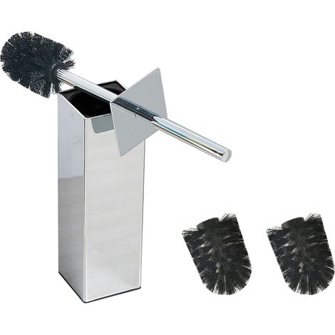 Brosse WC Carrée Chrome en Acier Inoxydable