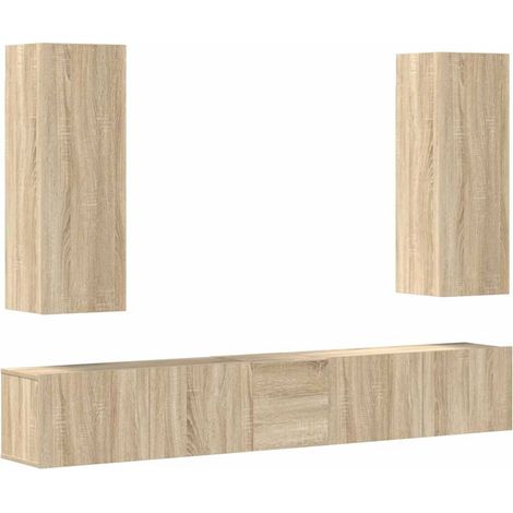 Maison Exclusive - 5-tlg. TV-Schrank-Set Sonoma-Eiche Holzwerksto (1/5)