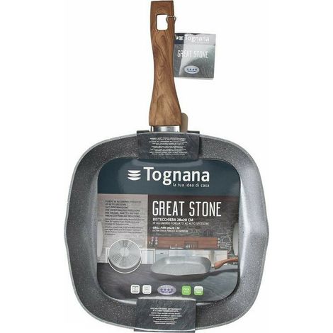 Bistecchiera grill antiaderente 28x28 cm tognana great stone v77al47grst