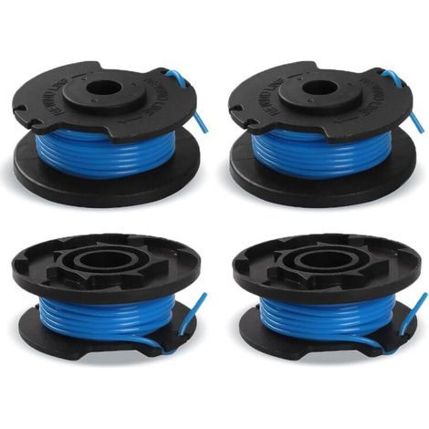 Lot de 4 bobines de fil pour coupe-bordure Ryobi One+ Ryobi AC14RL3A/AC14HCA, 4 bobines de coupe-bordure(3,4 m x diamètre 1,65 mm)