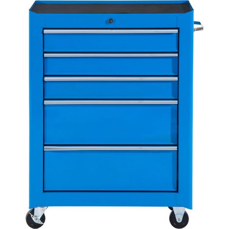 Armoire à outils 5 tiroirs sur roulettes acier bleue