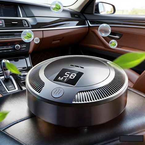 Purificateur d'air de voiture portable sans filtre - Désodorisant de voiture rechargeable - 37 dB - Silencieux et portable - Pour réfrigérateur et armoire à chaussures (1/5)