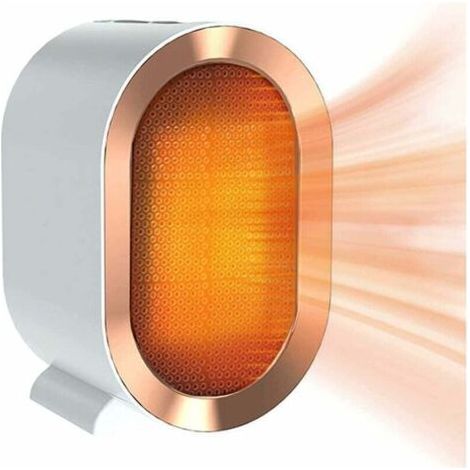 Ortviai 1200W ceramic fan heater, 2 speed settings, quiet, energy-saving, white