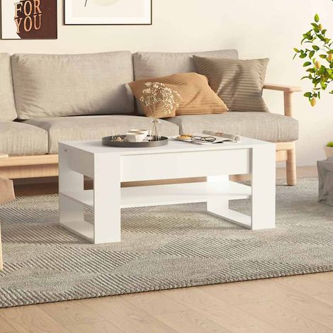 vidaXL Coffee Table White 102x55x45 cm Engineered Wood (1/5)