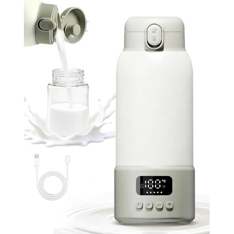 Chauffe-biberon Portable pour Bébé, 500 ml, Chauffage Rapide de 35 à 70 °C pour le Lait Maternel et L'eau, Contrôle Précis de la Température pour les Voyages, la Voiture et les Activités en Plein Air (1/5)
