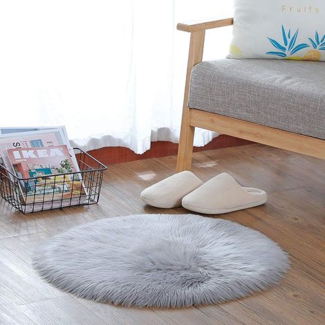Tapis en fausse peau de mouton, tapis imitation polaire, doux et moelleux, long (1/4)