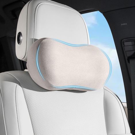 Coussin Appuie Tete Voiture, Ergonomique Oreiller de Nuque Conducteur, Universel Oreillers de Cou avec Sangle Réglable, Doux Repose Appui-Tête de Siège, Gris, 1 Pièce (1/5)