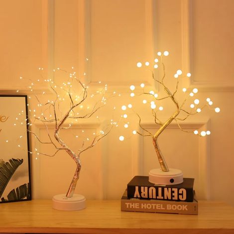 Lampe Illusion Arbre De Noël - LED Blanc Chaud - Base Stable USB - Décoration Intérieure Pour Chambre Enfants - 1 Pièce (1/5)