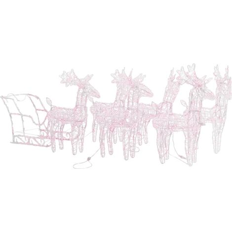 Décoration de Noël,Décorations festives Rennes et traîneau 320 LED Acrylique CFW53470 (1/5)