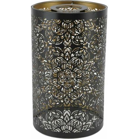 Abat-Jour Sculpture Creuse Abat-Jour En Fer Forgé Abat-Jour En Fer Table Circulaire Abat-Jour Moderne En Métal Cylindrique Motif Circulaire E27 E26 Table De Chevet Décorative (1/5)