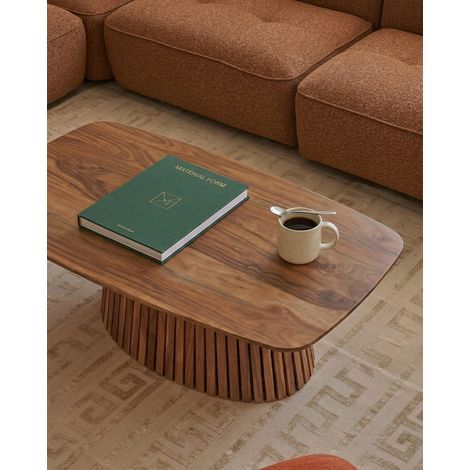 Tibo - Table basse ovale en bois d'acacia massif (1/5)