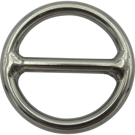 Stainless Steel Round Ring with Centre Bar 6MM x 40MM (O Rigging Webbing Fastening Mooring Dock)